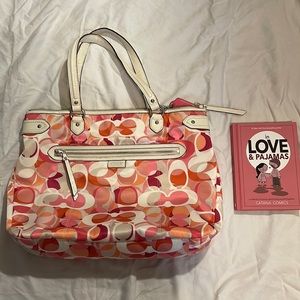 y2k pink multicolored large Coach tote